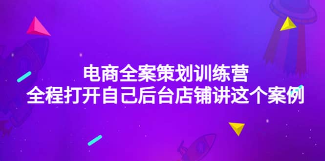 电商全案策划训练营：全程打开自己后台店铺讲这个案例（9节课时）网创吧-网创项目资源站-副业项目-创业项目-搞钱项目网创吧