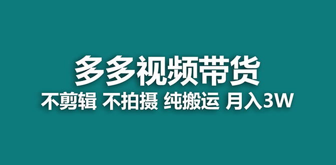 【蓝海项目】多多视频带货，纯搬运一个月搞了5w佣金，小白也能操作【揭秘】网创吧-网创项目资源站-副业项目-创业项目-搞钱项目网创吧