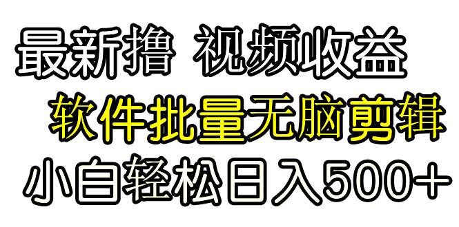 发视频撸收益，软件无脑批量剪辑，第一天发第二天就有钱网创吧-网创项目资源站-副业项目-创业项目-搞钱项目网创吧