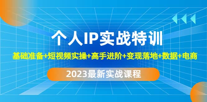 2023个人IP实战特训：基础准备+短视频实操+高手进阶+变现落地+数据+电商网创吧-网创项目资源站-副业项目-创业项目-搞钱项目网创吧