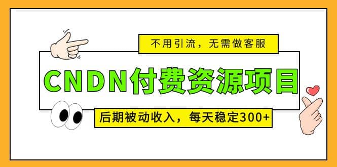 CNDN付费资源项目，不用引流，无需做客服，后期被动收入网创吧-网创项目资源站-副业项目-创业项目-搞钱项目网创吧