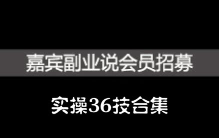 嘉宾副业说实操36技合集，价值1380元网创吧-网创项目资源站-副业项目-创业项目-搞钱项目网创吧