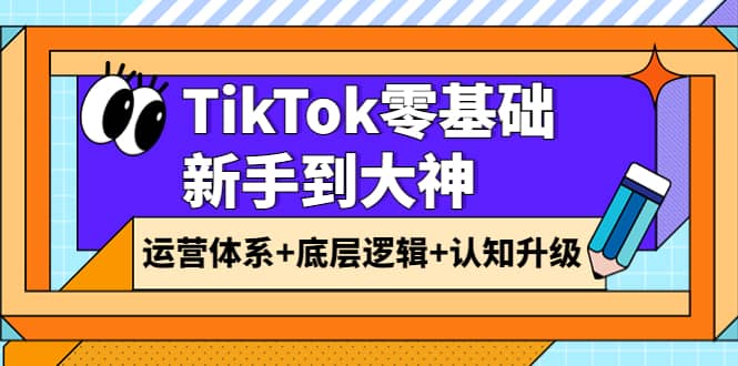 TikTok零基础新手到大神：运营体系+底层逻辑+认知升级（9节系列课）网创吧-网创项目资源站-副业项目-创业项目-搞钱项目网创吧