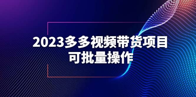 2023多多视频带货项目，可批量操作【保姆级教学】网创吧-网创项目资源站-副业项目-创业项目-搞钱项目网创吧