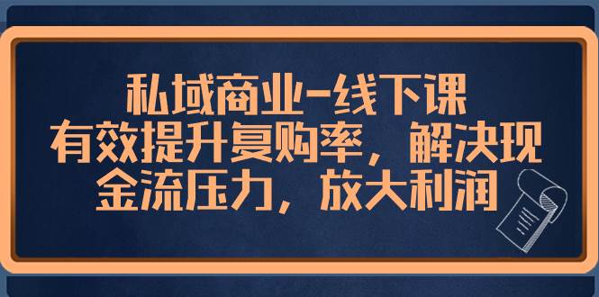 私域商业-线下课，有效提升复购率，解决现金流压力，放大利润网创吧-网创项目资源站-副业项目-创业项目-搞钱项目网创吧