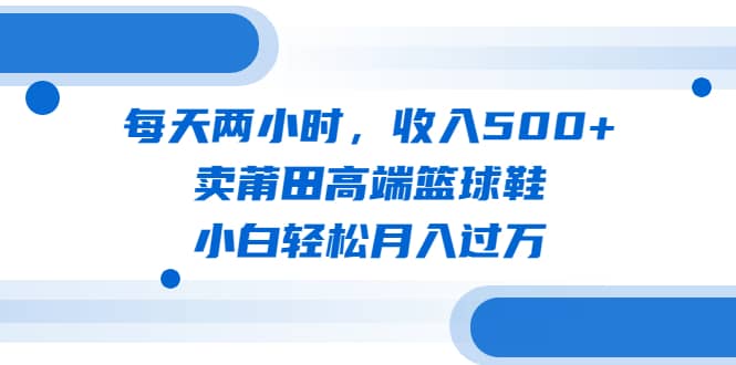 每天两小时，收入500+，卖莆田高端篮球鞋，小白轻松月入过万（教程+素材）网创吧-网创项目资源站-副业项目-创业项目-搞钱项目网创吧