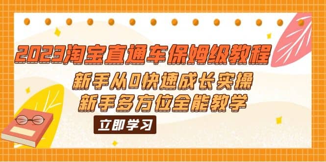 2023淘宝直通车保姆级教程：新手从0快速成长实操，新手多方位全能教学网创吧-网创项目资源站-副业项目-创业项目-搞钱项目网创吧