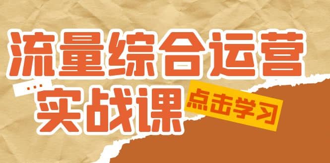 流量综合·运营实战课：短视频、本地生活、个人IP知识付费、直播带货运营网创吧-网创项目资源站-副业项目-创业项目-搞钱项目网创吧