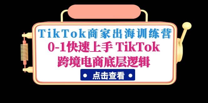 TikTok商家出海训练营：0-1快速上手 TikTok跨境电商底层逻辑(无水印)网创吧-网创项目资源站-副业项目-创业项目-搞钱项目网创吧