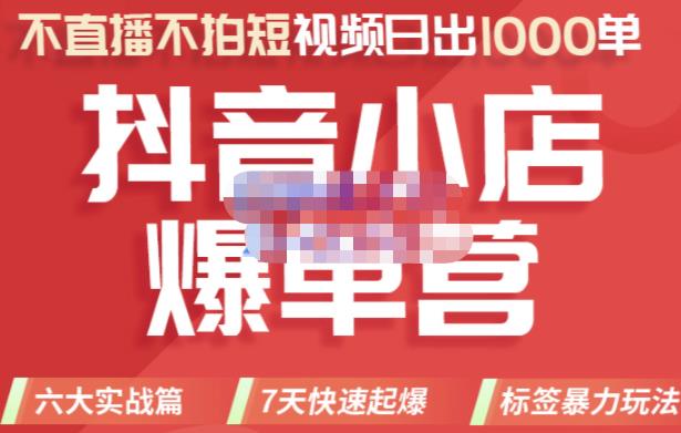 2022年抖音小店爆单营，不直播、不拍短视频、日出1000单，暴力玩法网创吧-网创项目资源站-副业项目-创业项目-搞钱项目网创吧