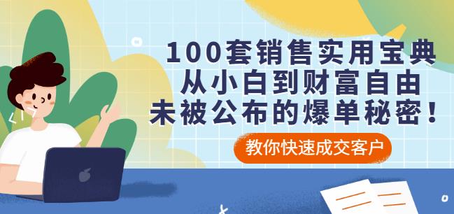 100套销售实用宝典：从小白到财富自由，未被公布的爆单秘密！网创吧-网创项目资源站-副业项目-创业项目-搞钱项目网创吧