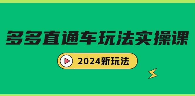 多多直通车玩法实战课，2024新玩法（7节课）网创吧-网创项目资源站-副业项目-创业项目-搞钱项目网创吧