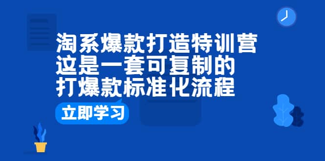 淘系爆款打造特训营：这是一套可复制的打爆款标准化流程网创吧-网创项目资源站-副业项目-创业项目-搞钱项目网创吧