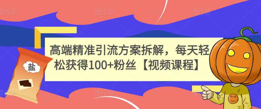 高端精准引流方案拆解，每天轻松获得100+粉丝【视频课程】网创吧-网创项目资源站-副业项目-创业项目-搞钱项目网创吧