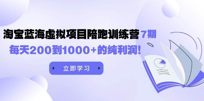 黄岛主《淘宝蓝海虚拟项目陪跑训练营7期》每天200到1000+的纯利润网创吧-网创项目资源站-副业项目-创业项目-搞钱项目网创吧