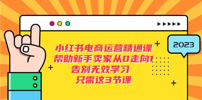 小红书电商·运营精通课，帮助新手卖家从0走向1 告别无效学习（7节视频课）网创吧-网创项目资源站-副业项目-创业项目-搞钱项目网创吧