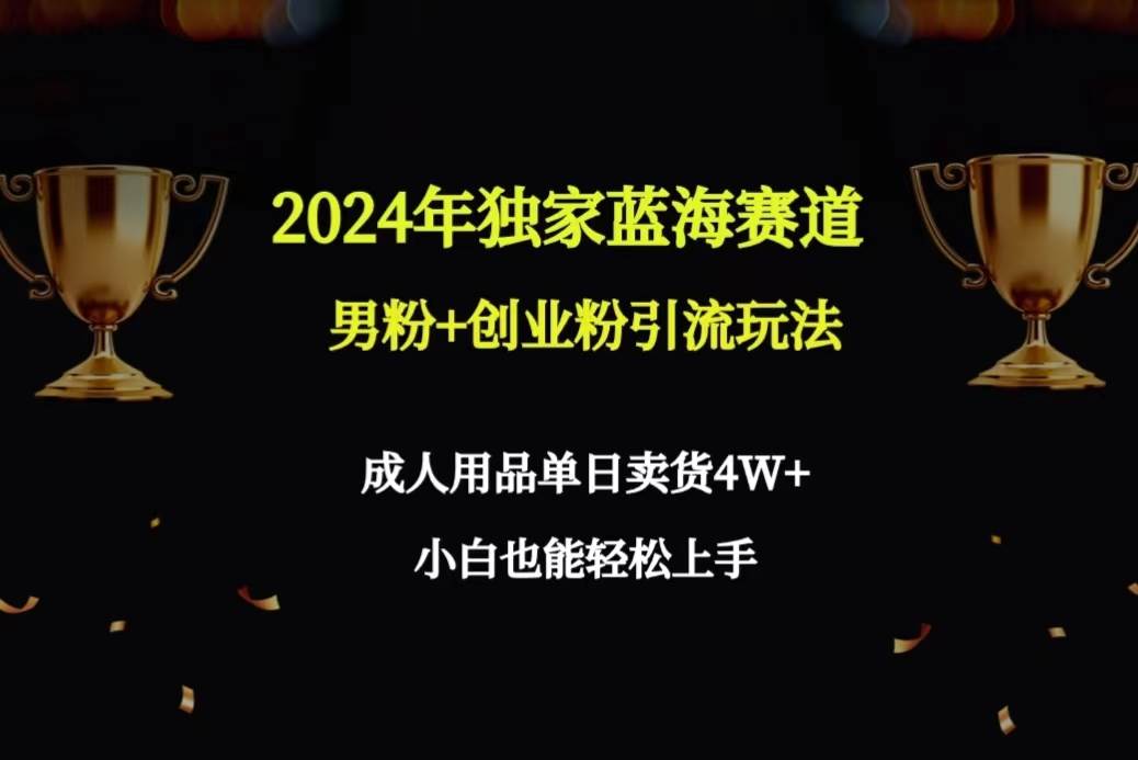 2024年独家蓝海赛道男粉+创业粉引流玩法，成人用品单日卖货4W+保姆教程网创吧-网创项目资源站-副业项目-创业项目-搞钱项目网创吧