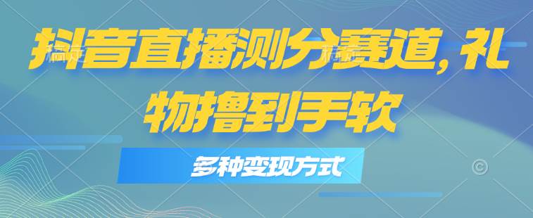 抖音直播测分赛道，多种变现方式，轻松日入1000+网创吧-网创项目资源站-副业项目-创业项目-搞钱项目网创吧