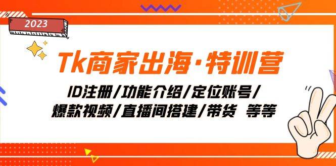 Tk商家出海·特训营：ID注册/功能介绍/定位账号/爆款视频/直播间搭建/带货网创吧-网创项目资源站-副业项目-创业项目-搞钱项目网创吧