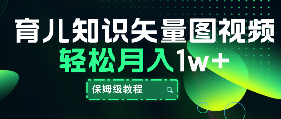 育儿知识矢量图视频，条条爆款，保姆级教程，月入10000+网创吧-网创项目资源站-副业项目-创业项目-搞钱项目网创吧