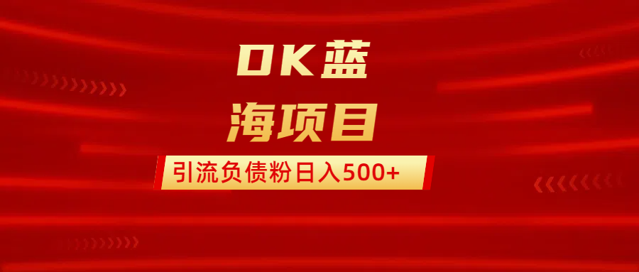 DK蓝海项目  通过，抖音，快手，小红书，引流负债粉日入500+网创吧-网创项目资源站-副业项目-创业项目-搞钱项目网创吧