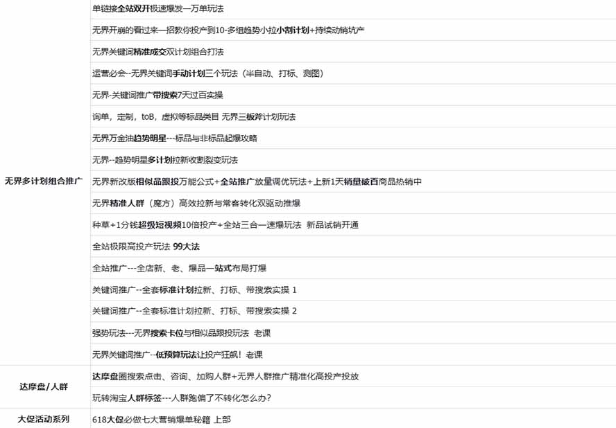 (20928期)2026淘天开单秘籍PRO实战陪跑课程-更新1012:全套落地运营玩法,一站式解决淘宝流量低、不出单难题网创吧-网创项目资源站-副业项目-创业项目-搞钱项目网创吧
