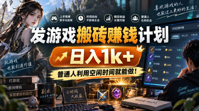 (20887期)游戏全程自动化打金,日入千元,全程时间零投入!网创吧-网创项目资源站-副业项目-创业项目-搞钱项目网创吧